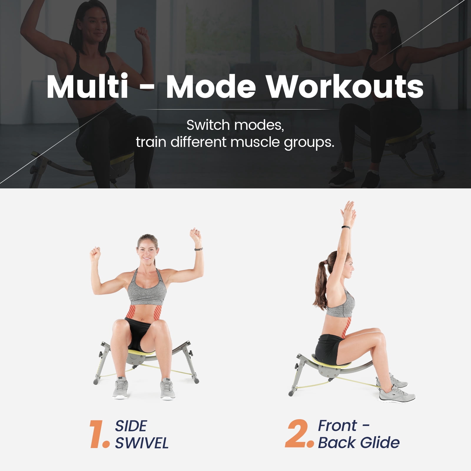 Wonder Core Sway N Fit Hip Thrust & Ab Machine with Sway Motion, Multipurpose Glute Trainer for Butt Lifting, Waist Toning & Home Fitness