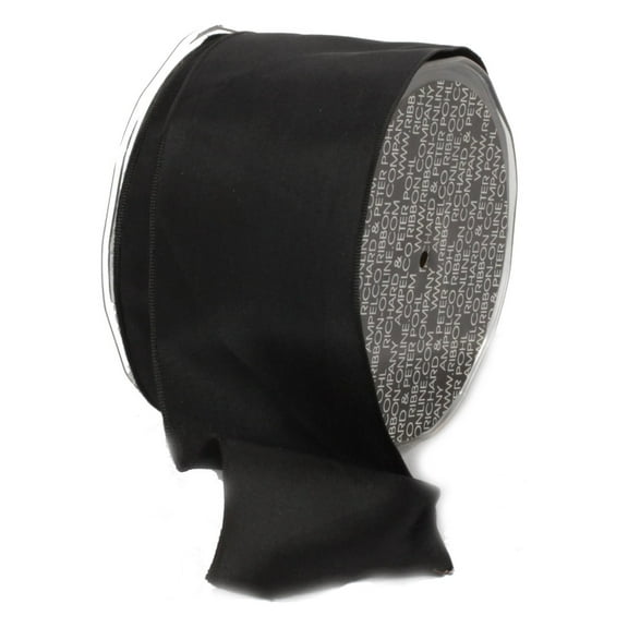 The Ribbon People Tuxedo Black Solid Wired Craft Ribbon 2.5" x 27 Yards