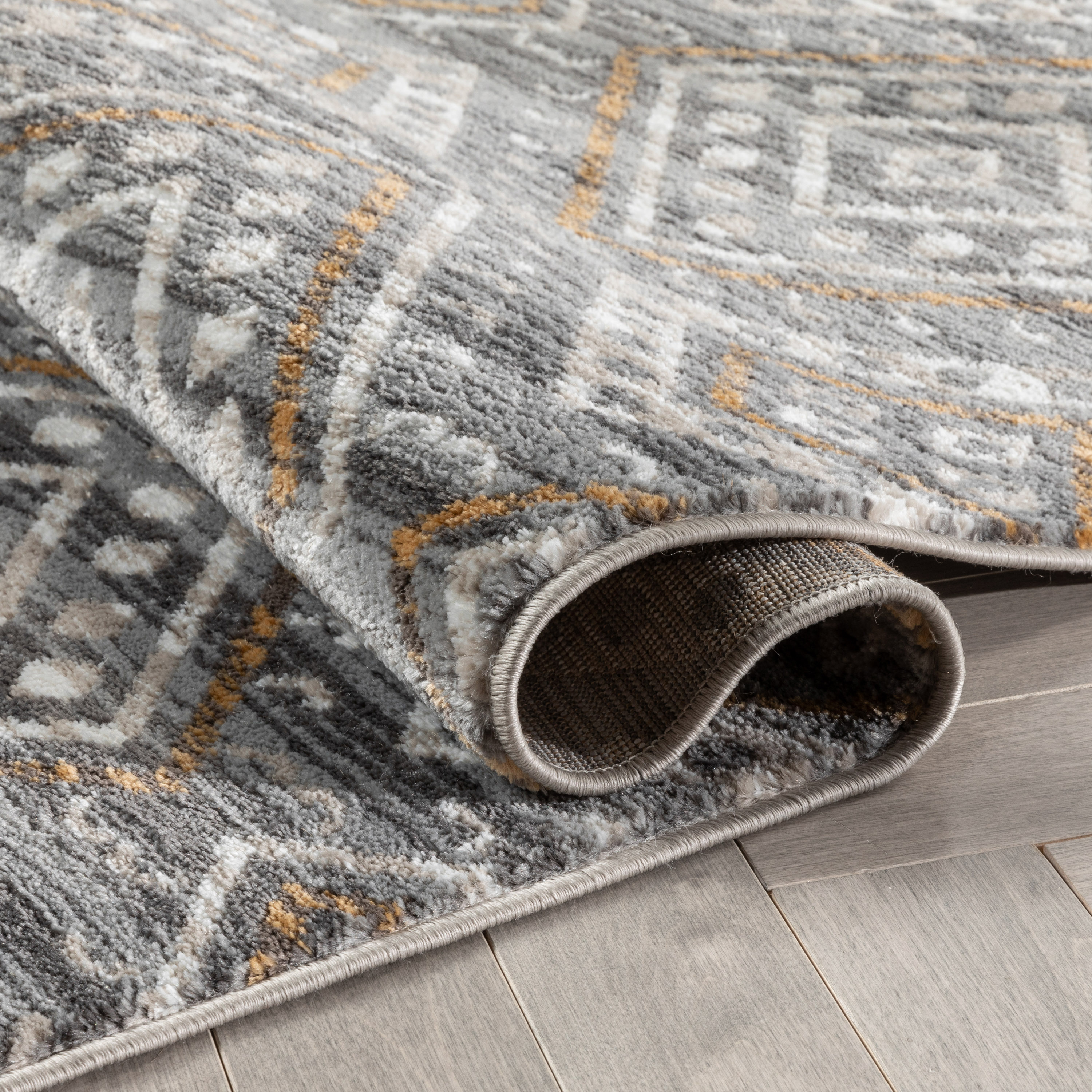 Well Woven Verity Moroccan Area Rug, 5.25' x 7.25', Eclectic Geometric Pattern, Soft, Glam Pile, Distressed Design & Modern Color Palette