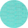 thumbnail image 1 of Ahgly Company Indoor Round Solid Turquoise Blue Modern Area Rugs, 6' Round, 1 of 4