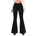 thumbnail image 2 of WJHWSX Pants For Women,Black Pants For Women,Womens Pants,Pockets,Moisture Wicking,Solid,Denim,Black,S(US:4), 2 of 6