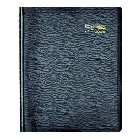 Brownline 2026 Essential Daily Planner,  11" x 8.5", Black
