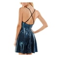 thumbnail image 2 of City Studio Womens Juniors Sequined Mini Fit & Flare Dress, 2 of 2