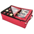 thumbnail image 3 of Northlight 2-Tray Red Christmas Ornament Storage Bag - Holds up to 48 Ornaments, 3 of 6