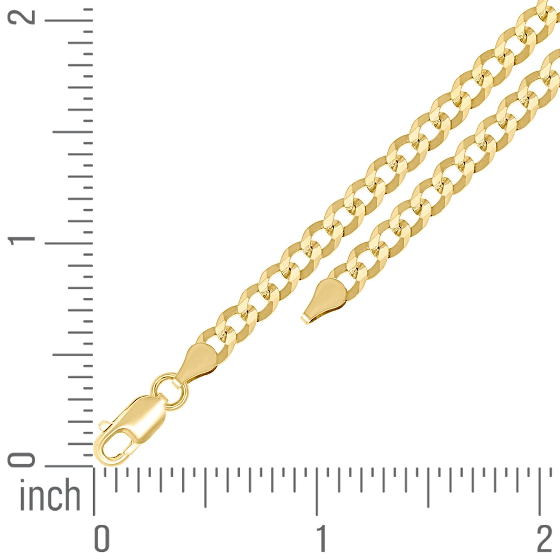 925 Sterling Silver Solid Super Flat Comfort Curb Chain Yellow 4.2mm Anklet 9 Inch Anklet for Women and Men