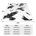 thumbnail image 3 of Cauagu Monochrome Flying Ravens Pattern Flannel Bed Blankets,Fleece Blanket Comfortable Air Conditioning Blanket for Sofa Bed Travel Couch & Living Room -80"x60", 3 of 8