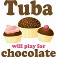 thumbnail image 2 of CafePress - Funny Chocolate Tuba -  Round Wood Ornament 4", 2 of 2