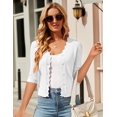 thumbnail image 6 of Women's Long Sleeve V-Neck Button Down Cardigan Knit Shrugs Sweater, 6 of 7