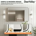 thumbnail image 3 of 36 in. W x 24 in. H Rectangular Framed Dimmable LED Light Anti-Fog Wall Bathroom Vanity Mirror in Black, 3 of 14