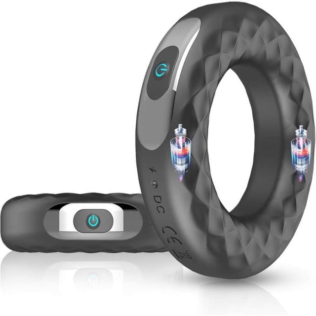 Anillo de silicona recargable con vibración para adultos, para hombres, con retraso