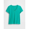 thumbnail image 4 of Camiseta con cuello en V Shirt GAP Green Mirage XS, 4 of 4