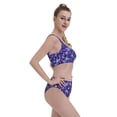 thumbnail image 6 of High Waisted Bikini Sets For Women, Skull Daisy Purple Swimsuits Tummy Control, Two Pieces Bathing Suit, 6 of 8