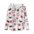 thumbnail image 5 of DISNIMO Butterfly Flower Printed Hoodies for Women Long Sleeve Sweatshirts Waffle Pullover Tops Fall Winter Clothes, XL, 5 of 7