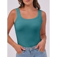 thumbnail image 6 of ANRABESS Womens Sleeveless Scoop Neck Tank Top Ribbed Fitted Summer Basic Slim Cute Tops 2026 Teal Medium, 6 of 8