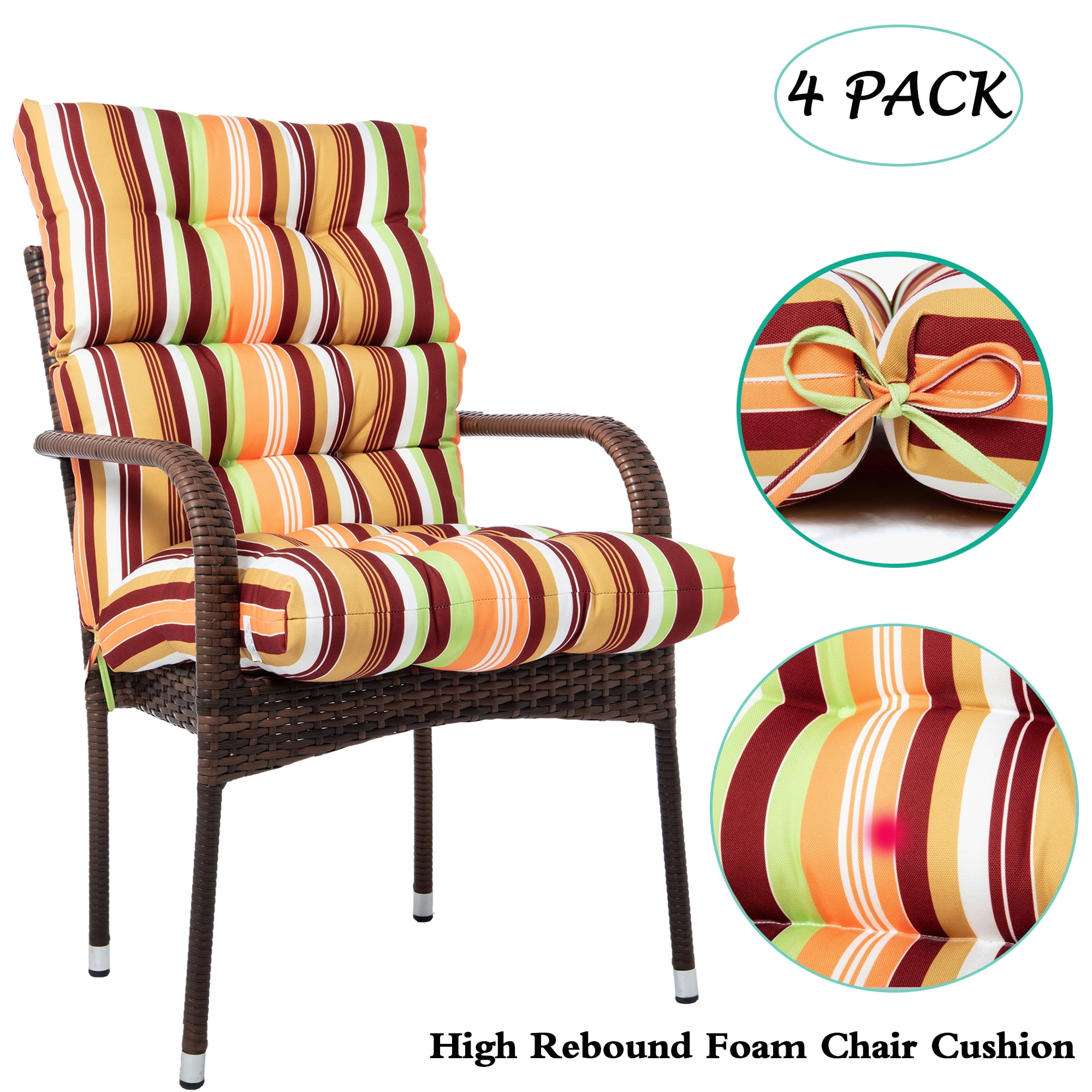 NK SUPPORT 44.1"x 21"x 4.7" Outdoor High Back Patio Chair Cushion Home
