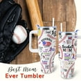 thumbnail image 3 of Baseball Mom 40 oz Tumbler with Handle and Straw Lid Leak Proof - Baseball Mom Tumbler for Mothers Day Gifts for Mom Women - Stainless Steel Cup Dishwasher Safe, 3 of 6