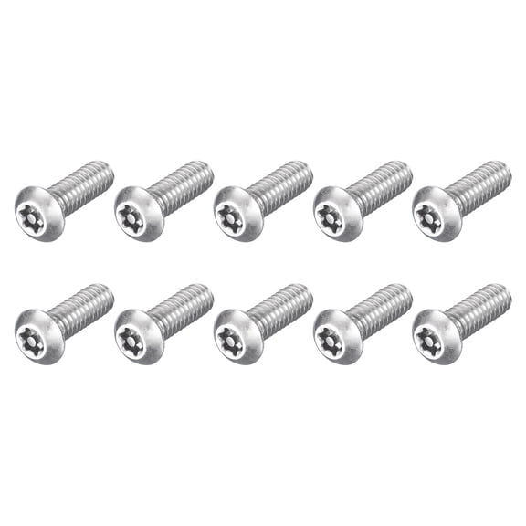 10Pack 1/4-20 x 3/4" Torx Security Machine Screws Bolt, Silver Tone