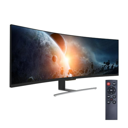 VIOTEK SUW49C 49-Inch Super Ultrawide 32:9 Curved Monitor with Speakers, 144Hz HDR 4ms 3840x1080p, FreeSync, GamePlus, VESA & (Best Curved Ultrawide Monitor)