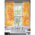 thumbnail image 3 of Sheer Curtains 72 Inches Long, Botanical Orange Yellow Light Filtering Window Curtains for Living Room, Modernism Tropical Palm Leaf Rod Pocket Voile Sheer Curtain Drapes, 52"W x 72"L, 2 Panels, 3 of 8