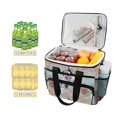 thumbnail image 2 of FORMRS Insulated Cooler Bag 24 Cans Capacity Soft Leakproof Lunch Box with Side Pockets, Green Floral Cranes Pattern, 2 of 7