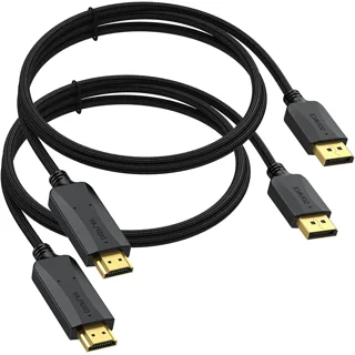 Cable Matters 8K DisplayPort 1.4 to HDMI Cable 6ft / 1.8m with 4K 120Hz /  8K 60Hz, Unidirectional 32.4Gbps Display Port 1.4 to HDMI 8K Cable in  Black