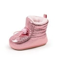 thumbnail image 5 of newwalpole Warm Furry Baby Boots, 2025 New Warm Cozy Fleece Baby Booties, Winter Snow Anti-Slip Soft Sole Warm Sock Shoes Pink for Size 6, 5 of 9