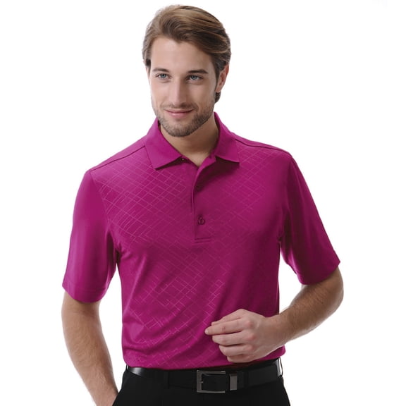 Monterey Club Men's Diagonal Emboss Texture Golf Polo Shirt #1207