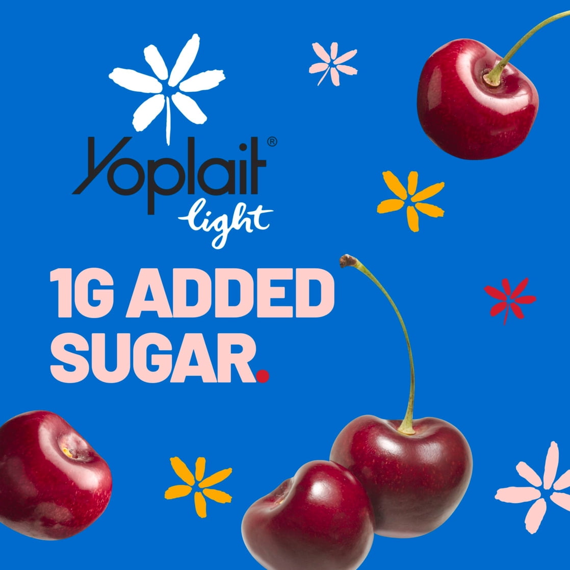 Yoplait Light Cherry Fat Free Yogurt Cup, Gluten Free Snack, 6 oz