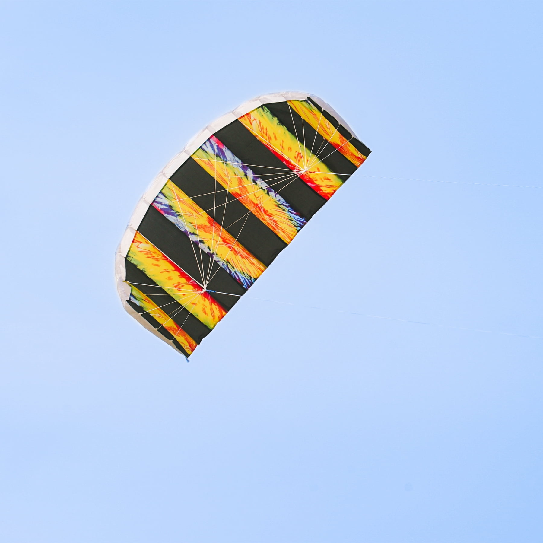 In the Breeze 3081 — Tie Dye 62-inch Sport Kite - Dual Line Stunt Parafoil - Includes Braided Kite Line and Bag - Easy to Fly