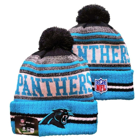 Carolina Football Beanie Men’s Cuffed Knit Hat with Pom Blue/Black