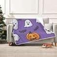 thumbnail image 7 of Yayeee Throw Blanket for Couch Soft Warm 60" x 80" Sofa Chair Bed Decoration, Halloween Ghosts Purple, 7 of 7