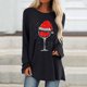 thumbnail image 1 of Puntoco, camisas informales florales de manga larga para mujer, jersey de cuello redondo liso, túnica holgada con estampado de puesta de sol, tops Puntoco Puntoco-1256, 1 of 7