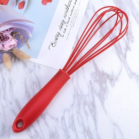 

Etereauty 10 Inches Hand Egg Mixer Silicone Balloon Whisk Milk Cream Frother Kitchen Utensils for Blending Stirring (Red)