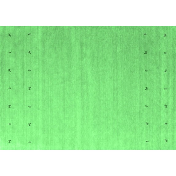 Ahgly Company Indoor Rectangle Abstract Emerald Green Contemporary Area Rugs, 7' x 10'