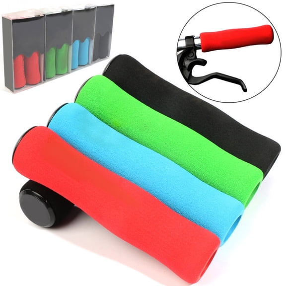 WEAVILUX Red Ergonomic Sponge Handlebar Grips for Comfortable Bike Riding, 1 Pair and Non-