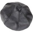thumbnail image 5 of CoCopeaunts Newsboy Hats for Women PU Leather Octagonal Cap Autumn Winter Solid Color Vintage Style Beret Hat Leisure Newsboy Cap, 5 of 7