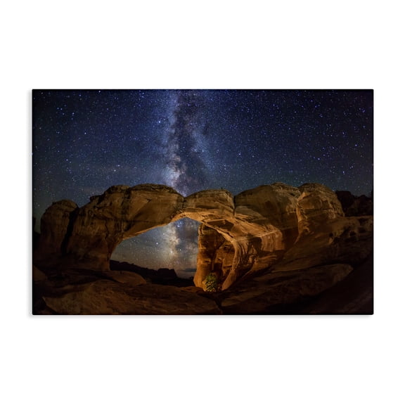 Stupell Industries Starry Sky Through Desert Arch Landscape & Nature Photography Wrapped Canvas Canvas Art Print Wall Art, 24 x 16
