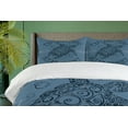thumbnail image 4 of Ambesonne Nautical Tattoo Duvet Cover Sets, Underwater Turtle, 2-King, Slate Blue Petrol Blue, 4 of 7