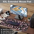 thumbnail image 6 of Mouse Pad, Large Rose Pink Leopard Printings Desk Mat, Extended Non-Slip Gaming Keyboard Mousepad Desk Pad, Thick Stitched Edges Waterproof Mouse Mat 31.5"x15.7" (Glittery Leopard Prints), 6 of 6
