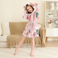thumbnail image 3 of FORMRS Niños Bathrobe Unisex Hooded Robe Soft Plush Pajamas Sleepwear, Size 7-9T, Pink Christmas Cups, 3 of 7