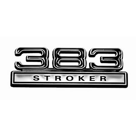 383 Stroker 6.3L Engine Emblem Badge in Black & Chrome Trim - 4