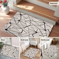thumbnail image 6 of Medieval Washable Small Entryway Area Rugs 2'x3', Irregular Black Stripes Abstract Artistic Retro Low Pile Throw Rug Non-Slip Sturdy Edge Binding Carpet for Front Door Floor Room Entry, 6 of 9