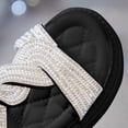thumbnail image 4 of Xfvqtps Kids Girls Beach Sandals Princess Rhinestone Bow Hook and Loop Open Toe Thick Soft Sole Flats Summer Shoes, 4 of 7