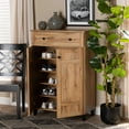thumbnail image 2 of Baxton Studio Glidden Modern and Contemporary Oak Brown Finished Wood 1-Drawer Shoe Storage Cabinet, 2 of 7
