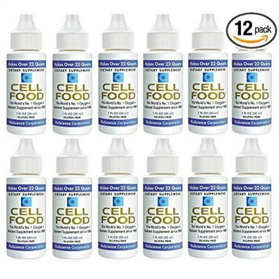 Cellfood Liquid Concentrate, 1oz Bottle (Pack of 12) - Original Oxygenating Formula Containing Seaweed Sourced Minerals, Enzymes, Amino Acids, Electrolytes, Superior Absorption- Gluten Free, GMO Free
