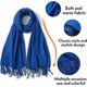 thumbnail image 4 of Bufanda y chal de pashmina de lana para mujeres y hombres, chal de pashmina, manta para bodas, fiestas y niñas, bufandas grandes y suaves., 4 of 5