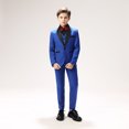 thumbnail image 4 of Lycody 5pcs Boys Slim Fit Tuxedo Suit Shawl Lapel One Button Tuxedo Slim Fit Premium,for Boys Wedding Outfit Blazer Coat Vest Pants Set with Bow Tie, 4 of 11