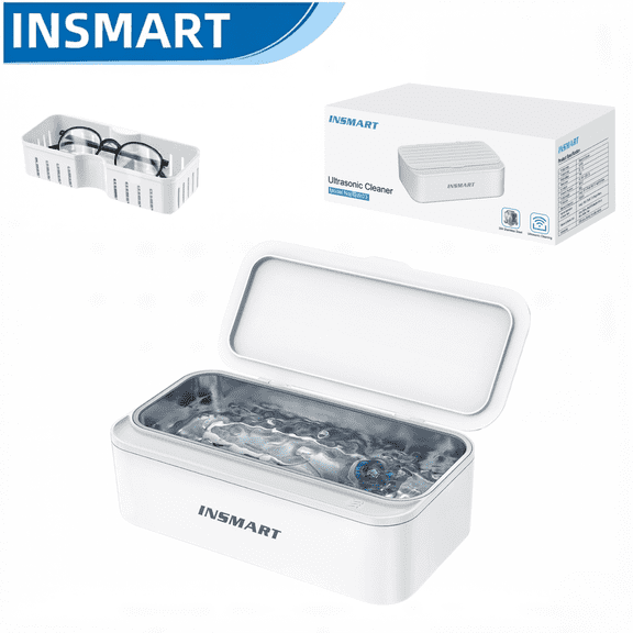 INSMART Ultrasonic Jewelry Cleaner, 45KHz Sonic Cleaner Machine , 304 Stainless Steel Tank, Dual Cleaning Modes, for Jewelry, Eyeglasses, Rings, Watch Strap, Dentures