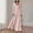 Pink, variant on Women's Elegant Square Neck Long Sleeve Ruched Flowy Maxi Dress – Formal Slim Flowy Evening Party Dress Navy Blue,M
