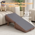 thumbnail image 6 of 2-in-1 Foldable Wooden Dog Stairs & Ramp for Small Dogs Cats, Split Ottoman Design Brown, 6 of 25